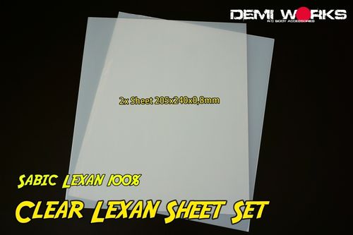 Demi Works Universal Lexanplatte, transparent, 205x240x0,8mm, 2 Stück